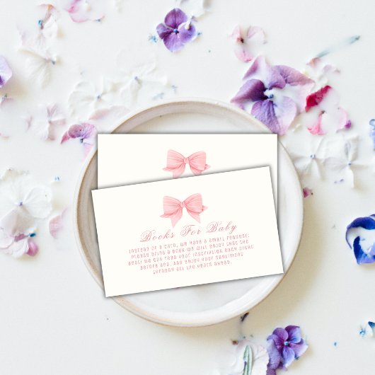 Roze Minimalistische Bow Stropdas Boeken voor Baby Informatiekaartje