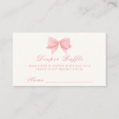 Roze Minimalistische Bow Stropdas Luier Raffle Bab Informatiekaartje (Voorkant)
