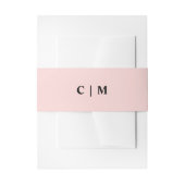 roze minimalistische bruiloft Initialen Uitnodigingen Wikkel (Voorkant Voorbeeld)
