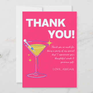 Roze Minimalistische Dankkaarten voor 30e Verjaard Bedankkaart