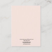 Roze minimalistische elegante pastelring display visitekaartje (Achterkant)