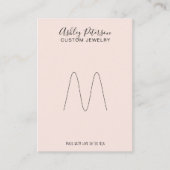 Roze minimalistische elegante pastelring display visitekaartje (Voorkant)