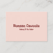 Roze minimalistische en elegante bakkerij visitekaartje (Voorkant)