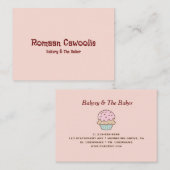Roze minimalistische en elegante bakkerij visitekaartje (Voorkant / Achterkant)