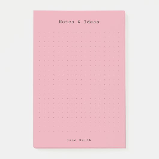 Roze minimalistische en gepersonaliseerde retro es post-it® notes (Voorkant)
