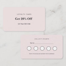 Roze Minimalistische Esthetician Loyalty Ponskaart