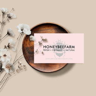 Roze Minimalistische Hommels & Bijen Bijenhouderij Visitekaartje