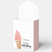 Roze minimalistische Ice Cream Scoop Baby shower Bedankdoosjes (Open)