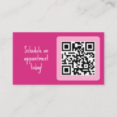Roze minimalistische kapper mode visitekaartje (Achterkant)