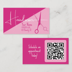 Roze minimalistische kapper mode visitekaartje