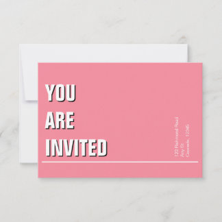 Roze Minimalistische Kerk Uitnodiging