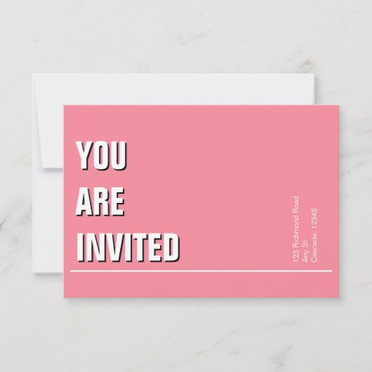 Roze Minimalistische Kerk Uitnodiging (Voorkant)