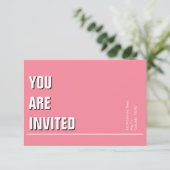 Roze Minimalistische Kerk Uitnodiging (Staand voorkant)