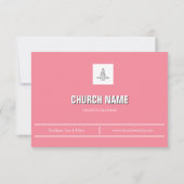 Roze Minimalistische Kerk Uitnodiging (Achterkant)