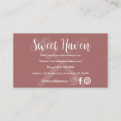 Roze Minimalistische kookgerei Bakkerij Visitekaartje (Achterkant)