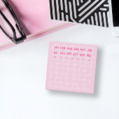 Roze Minimalistische Maandelijkse Planner Mini Kal Post-it® Notes