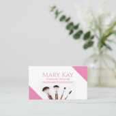 Roze minimalistische make-up visitekaartje (Staand voorkant)