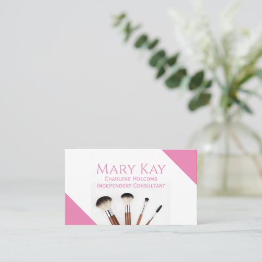 Roze minimalistische make-up visitekaartje (Staand voorkant)