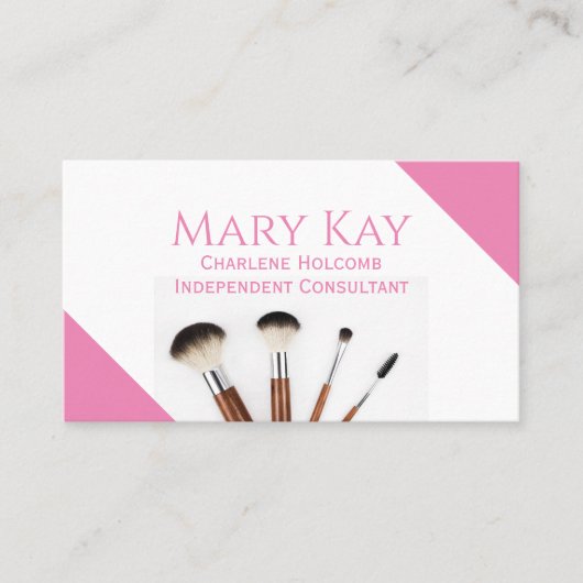 Roze minimalistische make-up visitekaartje (Voorkant)