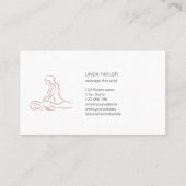 Roze minimalistische massagetherapeut visitekaartje (Achterkant)