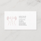 Roze minimalistische massagetherapeut visitekaartje (Achterkant)