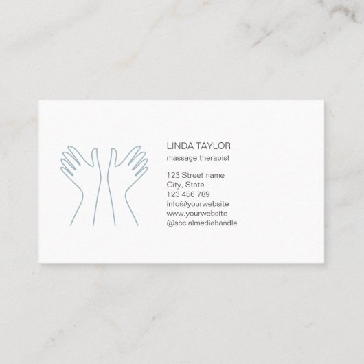 Roze minimalistische massagetherapeut visitekaartje (Achterkant)