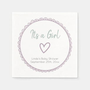 Roze minimalistische modder Het is een meisje Baby Servet