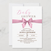 Roze minimalistische moderne babyshower sjabloon kaart (Voorkant)