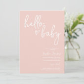 Roze Minimalistische Moderne Boho Baby Shower Kaart (Staand voorkant)