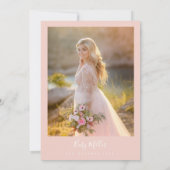 Roze Minimalistische Moderne Boho Baby Shower Kaart (Achterkant)