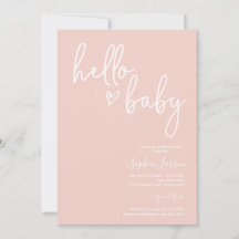 Roze Minimalistische Moderne Boho Baby Shower