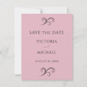 Roze minimalistische moderne bruiloft save the date (Voorkant)