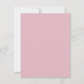 Roze minimalistische moderne bruiloft save the date (Achterkant)