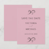 Roze minimalistische moderne bruiloft save the date (Voorkant / Achterkant)