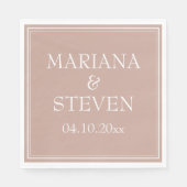 Roze minimalistische moderne bruiloft servet (Voorkant)