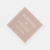 Roze minimalistische moderne bruiloft servet (Hoek)