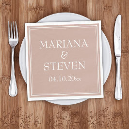 Roze minimalistische moderne bruiloft servet