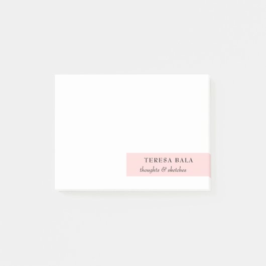 Roze Minimalistische Moderne Design Post-it® Notes (Voorkant)