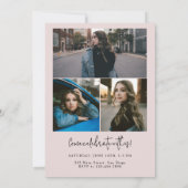 Roze Minimalistische Moderne Klasse van 2024 Afstu Kaart (Achterkant)