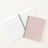 Roze Minimalistische Monogram Aangepaste Naam Notitieboek (Binnen)