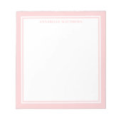 Roze Minimalistische Monogram Notitieblok (Voorkant)