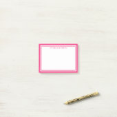 Roze Minimalistische Monogram Post-it® Notes (Op bureau)
