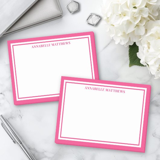 Roze Minimalistische Monogram Post-it® Notes