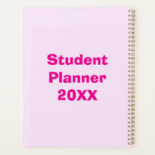 Roze Minimalistische Monogram Weerkalender en Maan Planner (Achterkant)