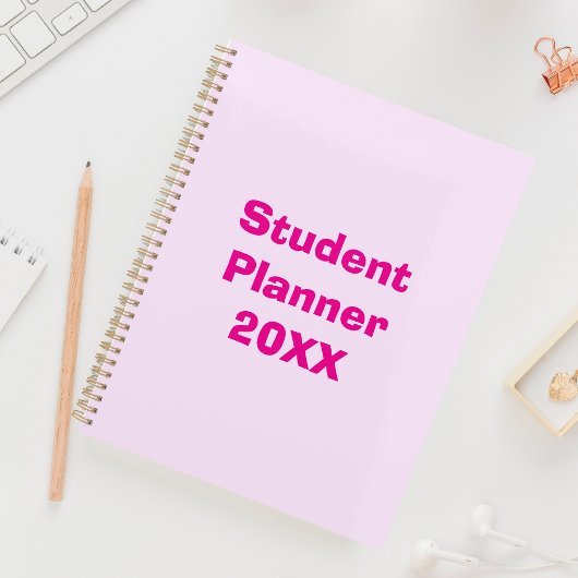 Roze Minimalistische Monogrammed Wekelijks en Maan Planner