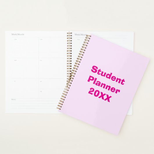 Roze Minimalistische Monogrammed Wekelijks en Maan Planner (Display)