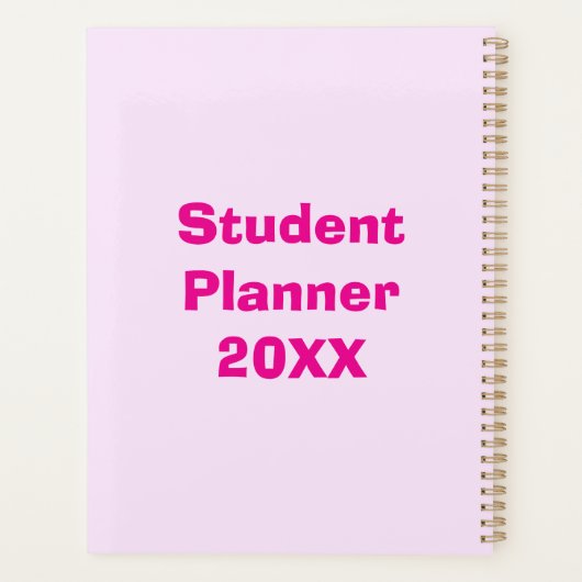 Roze Minimalistische Monogrammed Wekelijks en Maan Planner (Achterkant)