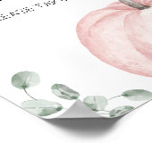 Roze minimalistische pompoen Baby shower gunsten Poster (Hoek)