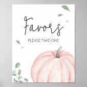 Roze minimalistische pompoen Baby shower gunsten Poster (Voorkant)