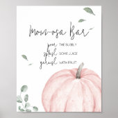 Roze Minimalistische Pompoen Baby shower Mom Osa B Poster (Voorkant)